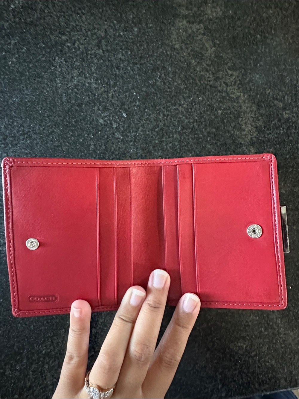 Vintage Coach Red Leather Fold Wallet - Picture 3 of 6